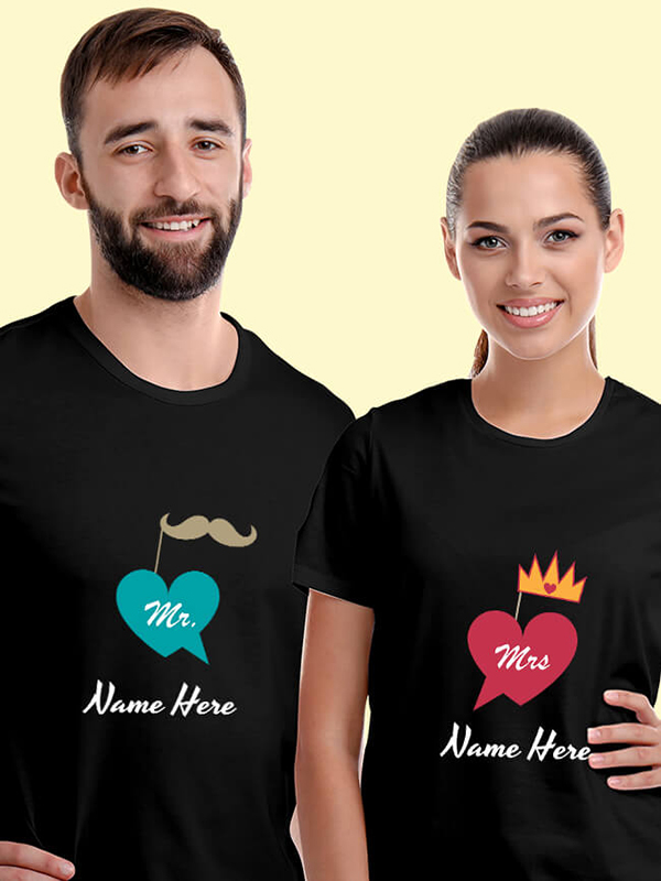 Custom Mr And Mrs With Name Couples T Shirt