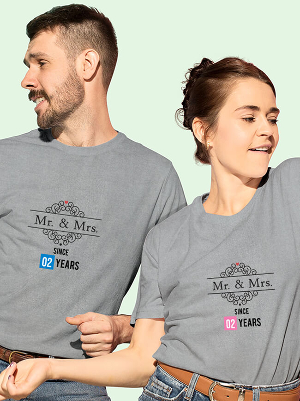 Custom Mr And Mrs Since Year Couples T Shirt