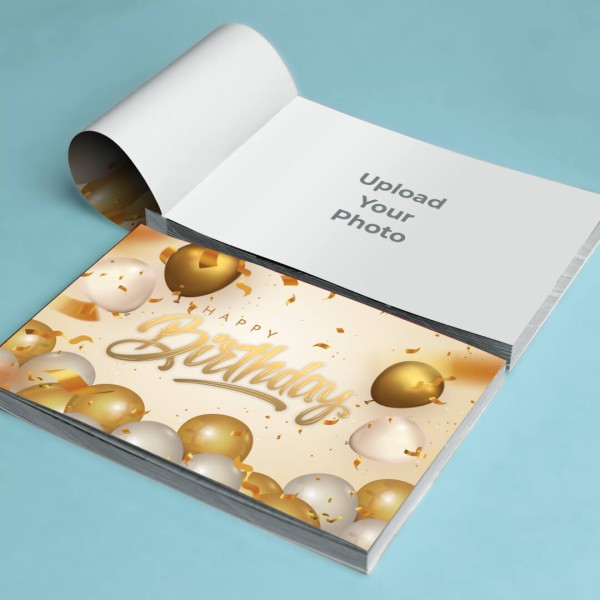 Golden Baloons Happy Birthday Cover Design Picturebook