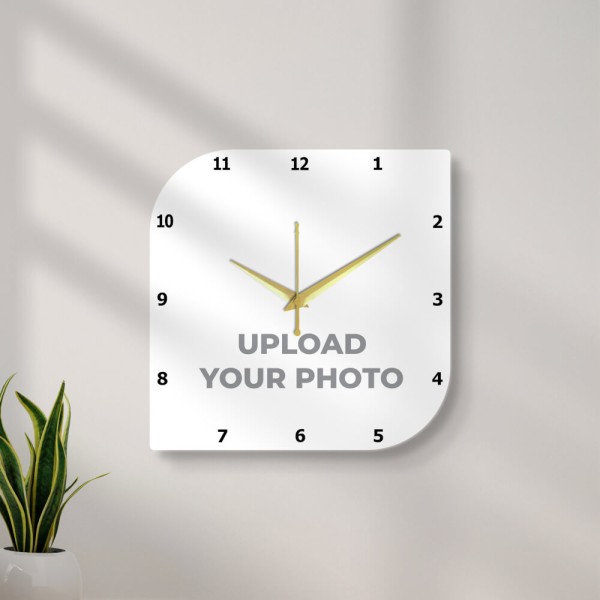 Custom Two Side Curved Edge Shaped Photo Wall Clock