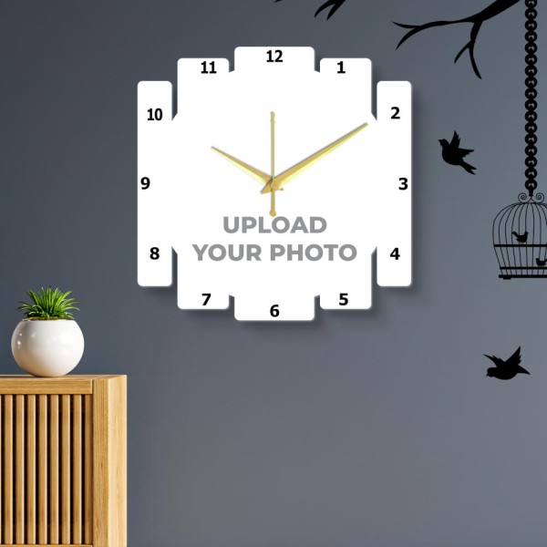 Custom Minimalistic Shaped Photo Wall Clock