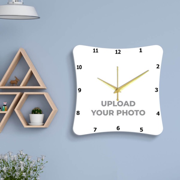 Custom Curved Edge Shaped Photo Wall Clock