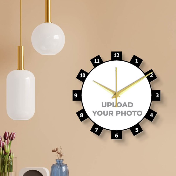 Custom Wheel Shaped Photo Wall Clock