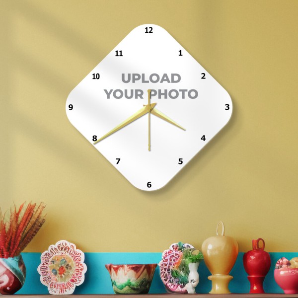 Custom Diamond Shaped Photo Wall Clock