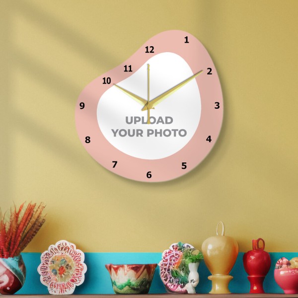 Custom Minimalistically Shaped Photo Wall Clock