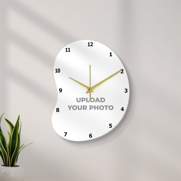 Custom Bean Shaped Photo Wall Clock