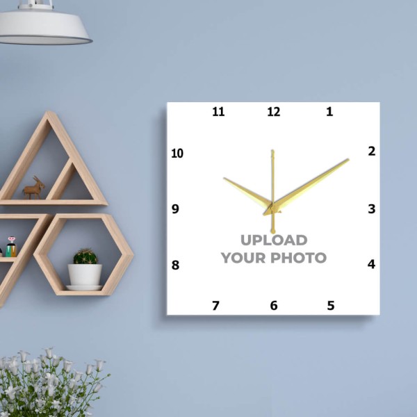 Custom Simple Square Shaped Photo Wall Clock