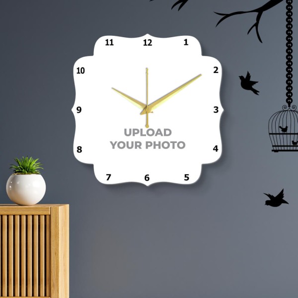 Custom Badge Type Shaped Photo Wall Clock