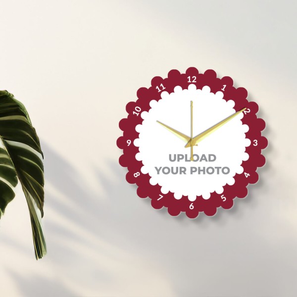 Custom Curved Circle Wheel Shaped Photo Wall Clock