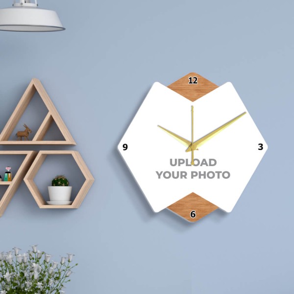 Custom Diamond Shaped Photo Wall Clock