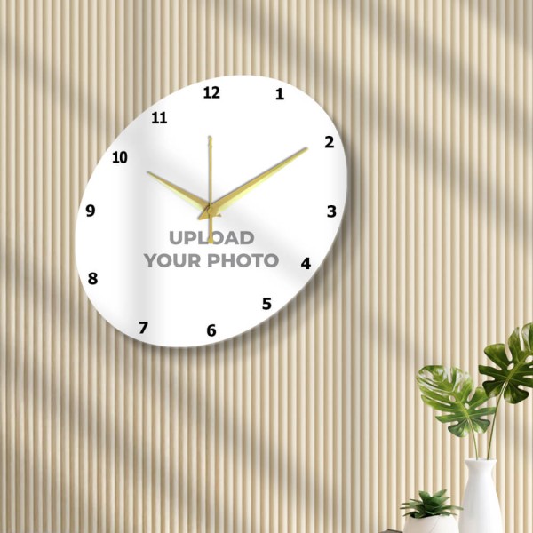 Custom Oval Shaped Photo Wall Clock