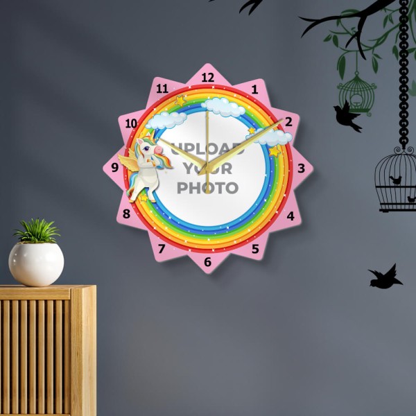 Custom Kids Star Shaped Photo Wall Clock