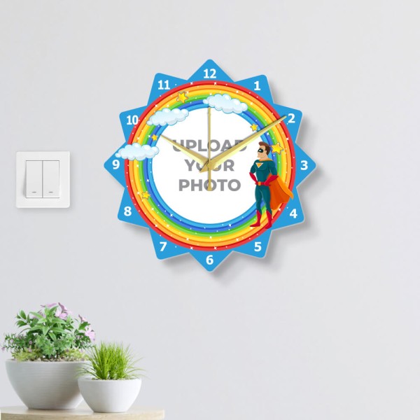 Custom Kids Star Shaped Photo Wall Clock