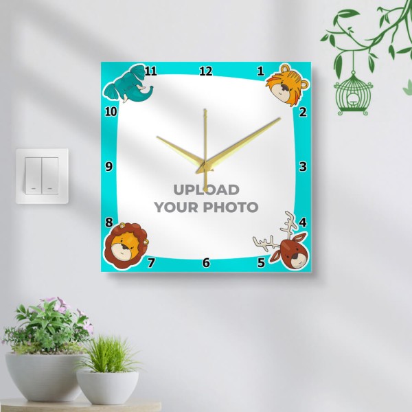 Custom Kids Square Shaped Wall Clocks