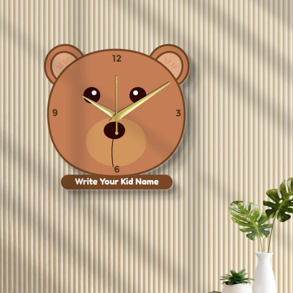 Custom Cute Teddy Bear Clock Design Photo Wall Clock
