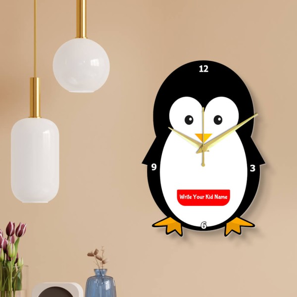 Custom Baby Penguin Clock Design Photo Wall Clock