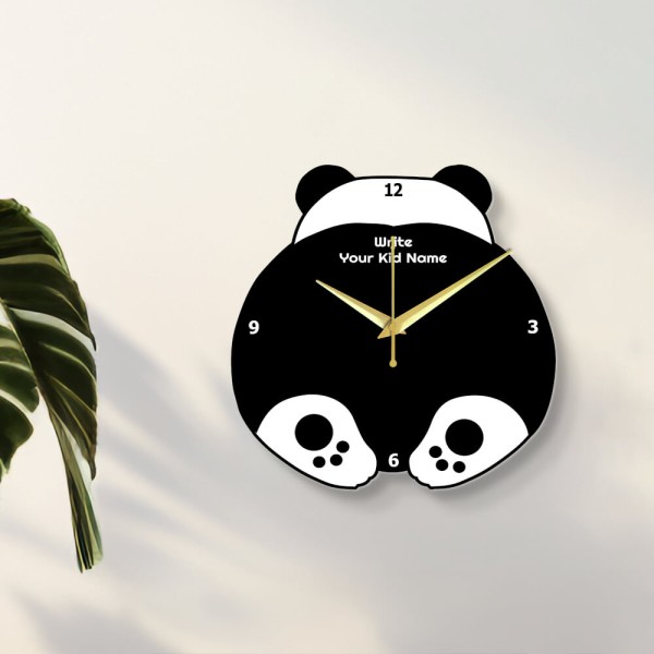 Custom Cute Panda Clock Design Photo Wall Clock