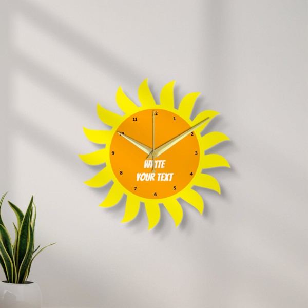 Custom Shining Sun Clock Design Photo Wall Clock