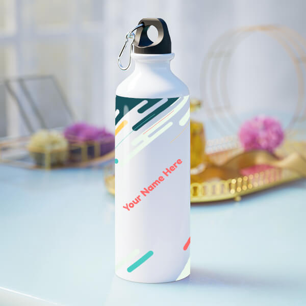 Custom Colored stripes design with your name-Printshoppy Sipper Bottles