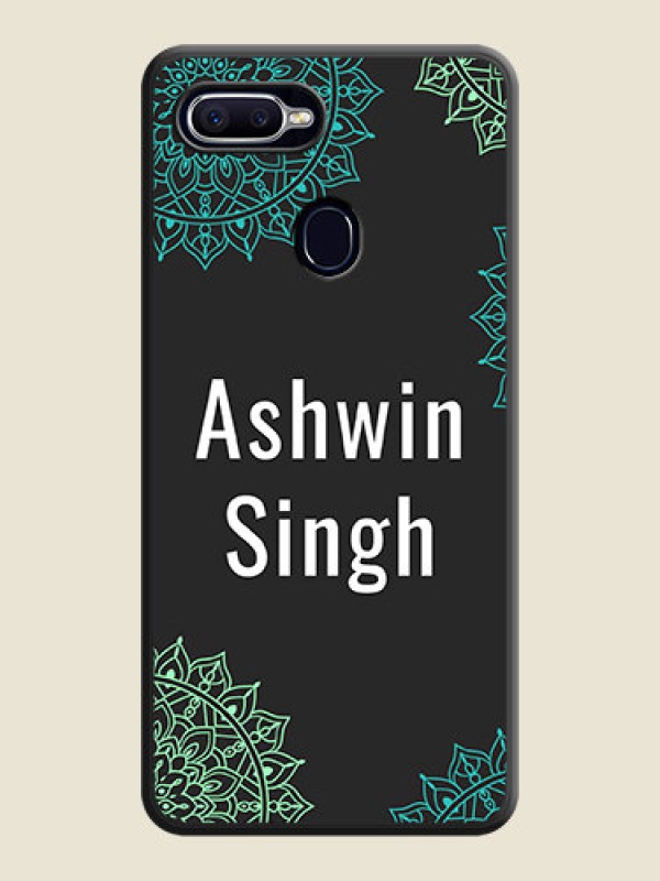 Custom Your Name with Floral Design on Space Black Custom Soft Matte Back Cover - Oppo A12