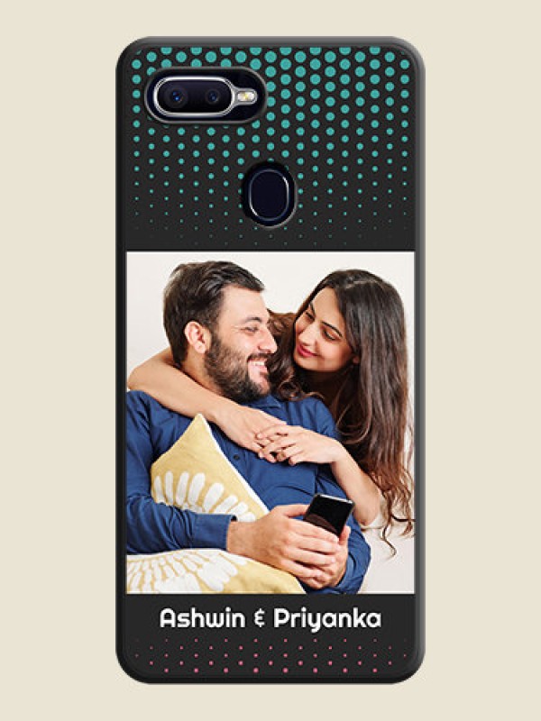 Custom Faded Dots with Grunge Photo Frame and Text on Space Black Custom Soft Matte Phone Cases - Oppo A12
