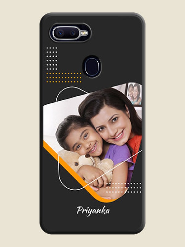 Custom Yellow Triangle on Photo on Space Black Soft Matte Phone Cover - Oppo A12
