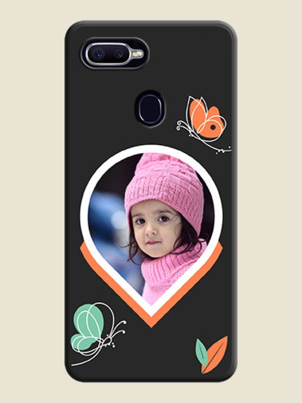 Custom Upload Pic With Simple Butterly Design On Space Black Personalized Soft Matte Phone Covers -Oppo A12