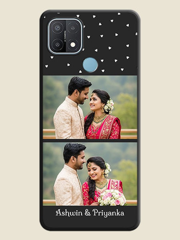 Custom Miniature Love Symbols with Name on Space Black Custom Soft Matte Back Cover - Oppo A15