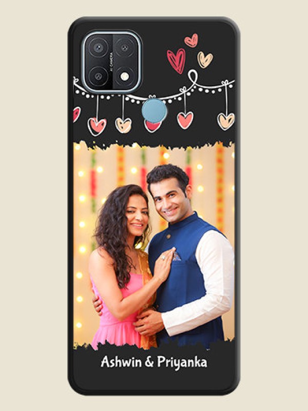 Custom Pink Love Hangings with Name on Space Black Custom Soft Matte Phone Cases - Oppo A15