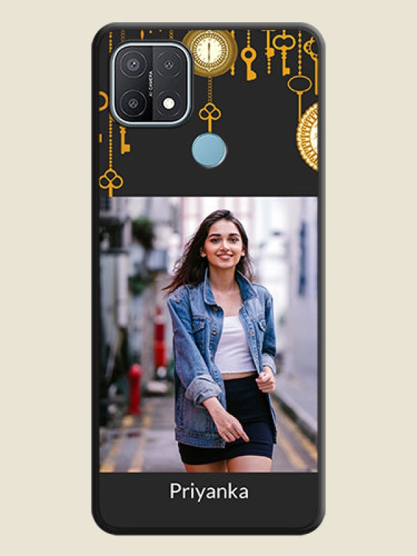 Custom Decorative Design with Text on Space Black Custom Soft Matte Back Cover - Oppo A15
