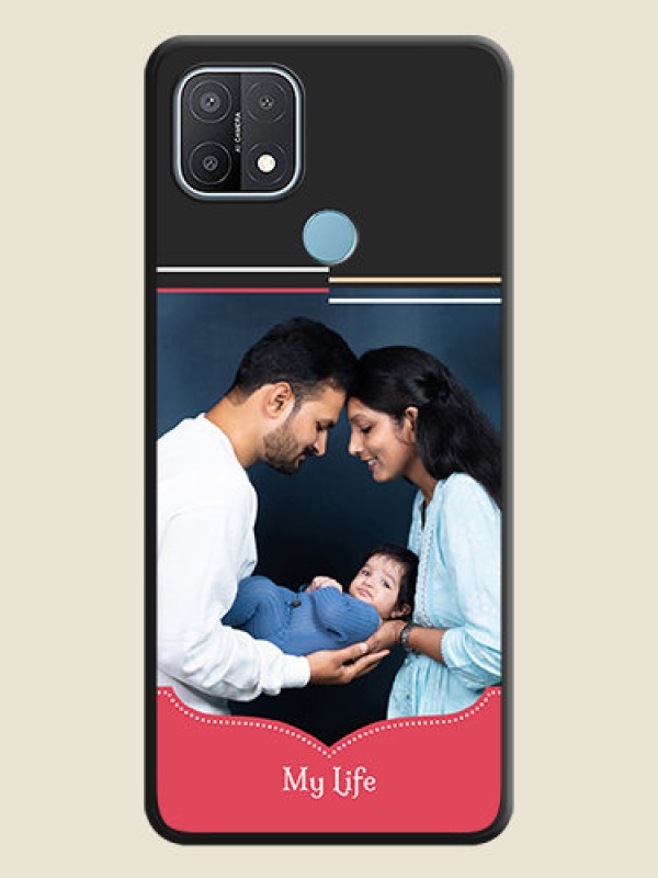 Custom Classic Plain Design with Name on Photo on Space Black Soft Matte Phone Cover - Oppo A15