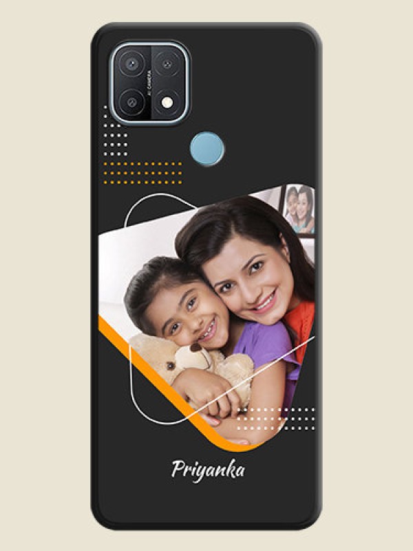Custom Yellow Triangle on Photo on Space Black Soft Matte Phone Cover - Oppo A15