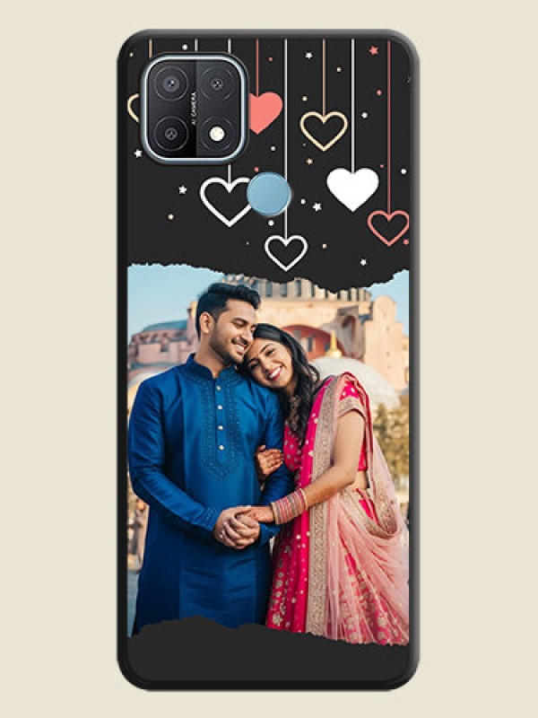 Custom Love Hangings with Splash Wave Picture on Space Black Custom Soft Matte Phone Back Cover - Oppo A15s