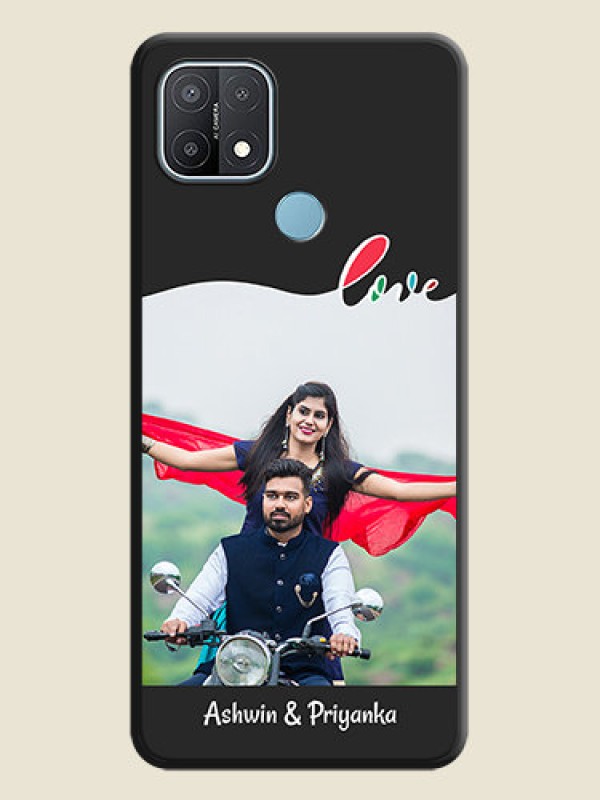 Custom Fall in Love Pattern with Picture on Photo on Space Black Soft Matte Mobile Case - Oppo A15s
