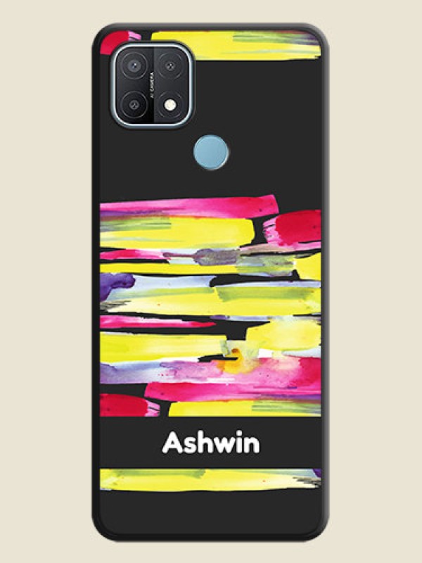 Custom Brush Coloured on Space Black Personalized Soft Matte Phone Covers - Oppo A15s