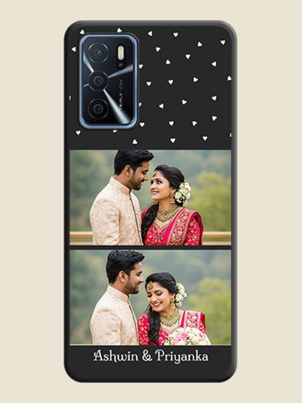 Custom Miniature Love Symbols with Name on Space Black Custom Soft Matte Back Cover - Oppo A16
