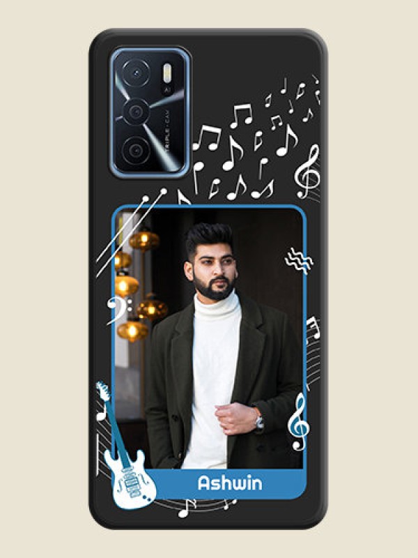 Custom Musical Theme Design with Text on Photo on Space Black Soft Matte Mobile Case - Oppo A16