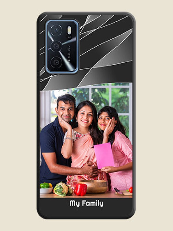 Custom Mixed Wave Lines on Photo on Space Black Soft Matte Mobile Cover - Oppo A16