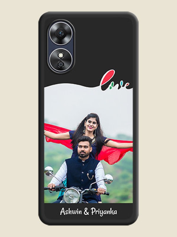 Custom Fall in Love Pattern with Picture on Photo on Space Black Soft Matte Mobile Case - Oppo A17