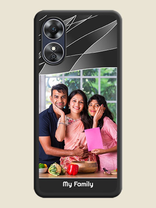 Custom Mixed Wave Lines on Photo on Space Black Soft Matte Mobile Cover - Oppo A17