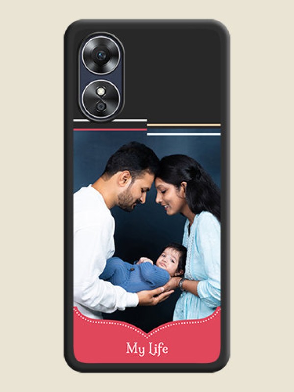 Custom Classic Plain Design with Name on Photo on Space Black Soft Matte Phone Cover - Oppo A17