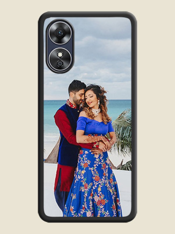 Custom Full Single Pic Upload On Space Black Personalized Soft Matte Phone Covers -Oppo A17