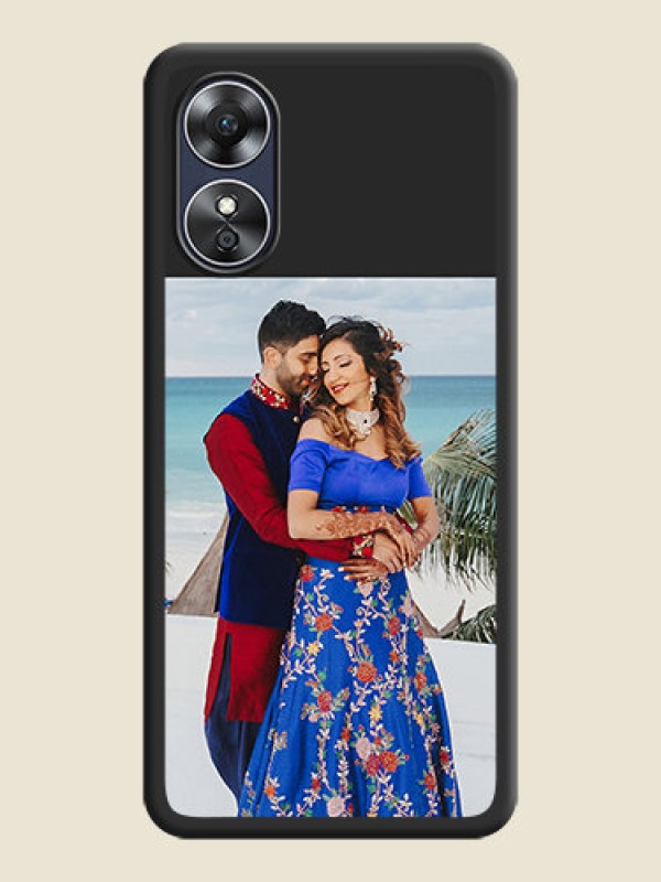 Custom Image Upload With Space Black Color On Custom Soft Matte Mobile Back Cover - Oppo A17