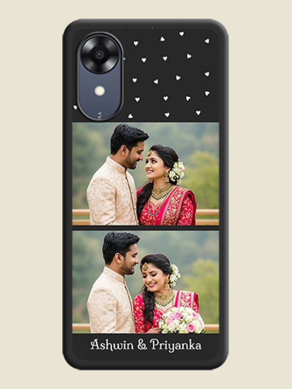 Custom Miniature Love Symbols with Name on Space Black Custom Soft Matte Back Cover - Oppo A17k