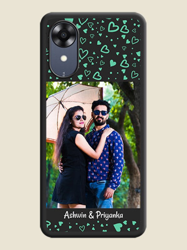 Custom Sea Green Indefinite Love Pattern on Photo on Space Black Soft Matte Mobile Cover - Oppo A17k