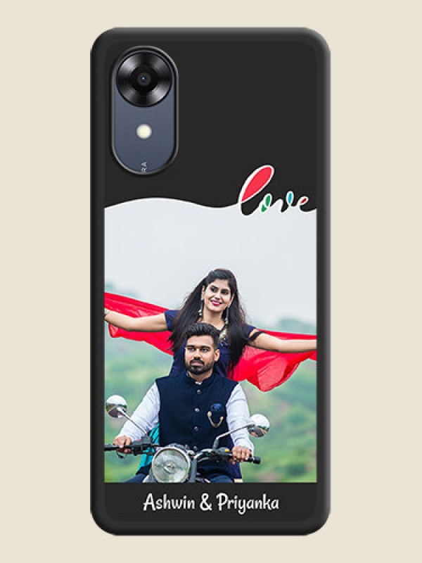 Custom Fall in Love Pattern with Picture on Photo on Space Black Soft Matte Mobile Case - Oppo A17k