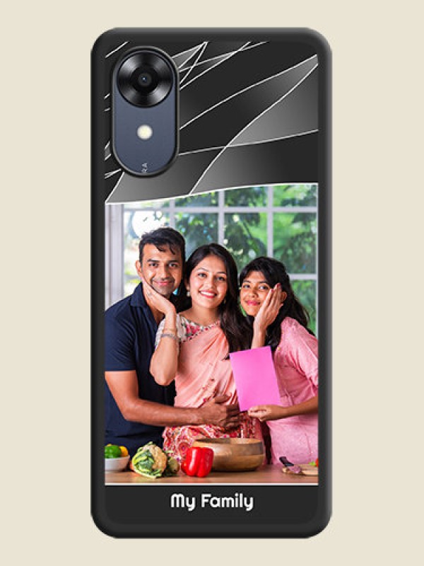 Custom Mixed Wave Lines on Photo on Space Black Soft Matte Mobile Cover - Oppo A17k