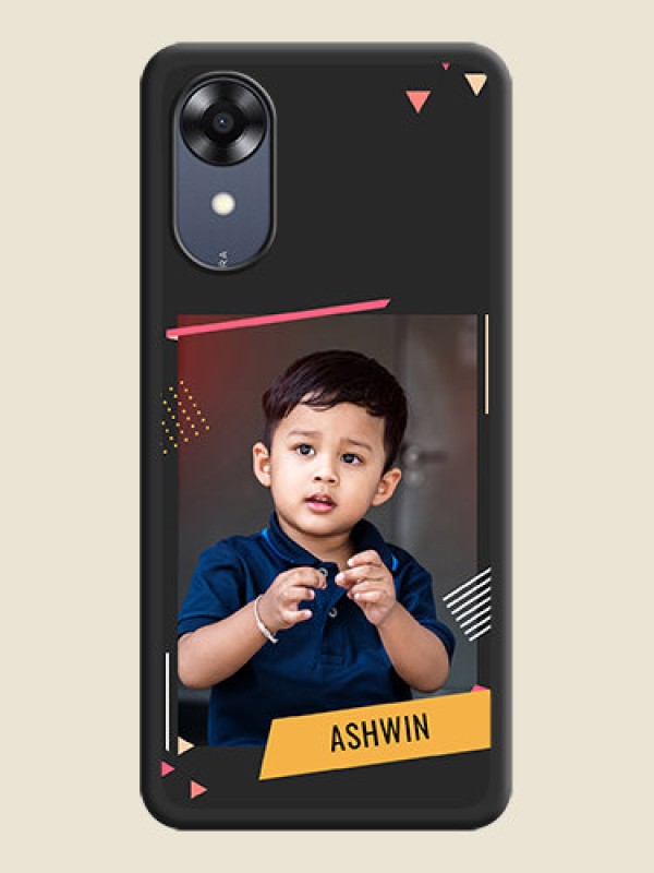 Custom Photo Frame with Triangle Small Dots on Photo on Space Black Soft Matte Back Cover - Oppo A17k