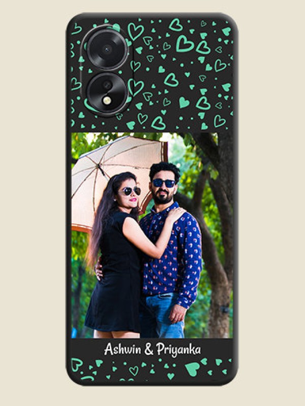 Custom Sea Green Indefinite Love Pattern - Photo on Space Black Soft Matte Mobile Cover - Oppo A18