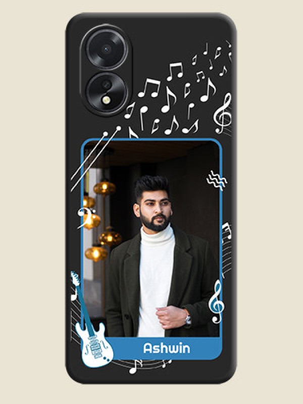 Custom Musical Theme Design with Text - Photo on Space Black Soft Matte Mobile Case - Oppo A18